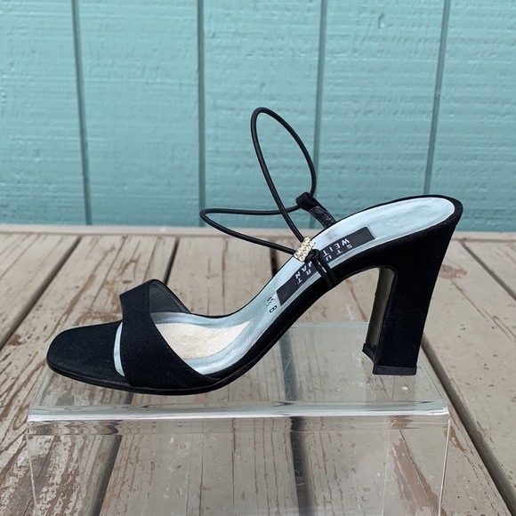 Stuart Weitzman black rhinestone sandal - Picture 3 of 15